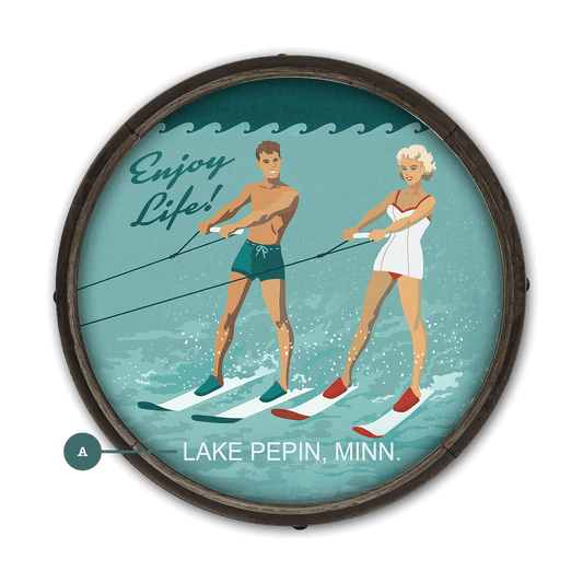 Enjoy Life Skiing - Barrel End Wall Art