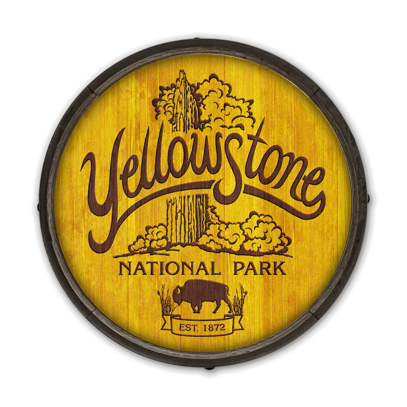 Yellowstone National Park - Barrel End Wall Art