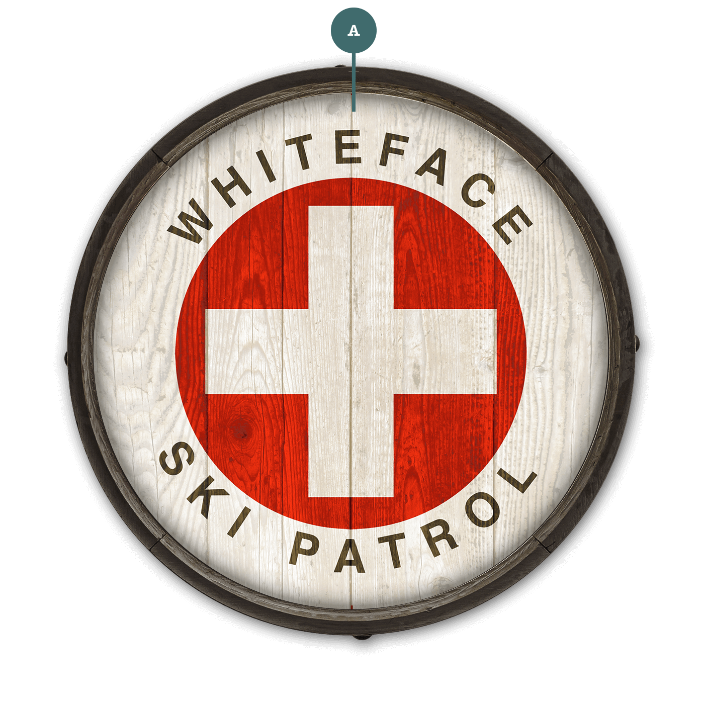 Vintage Ski Patrol Sign - Barrel End Wall Art