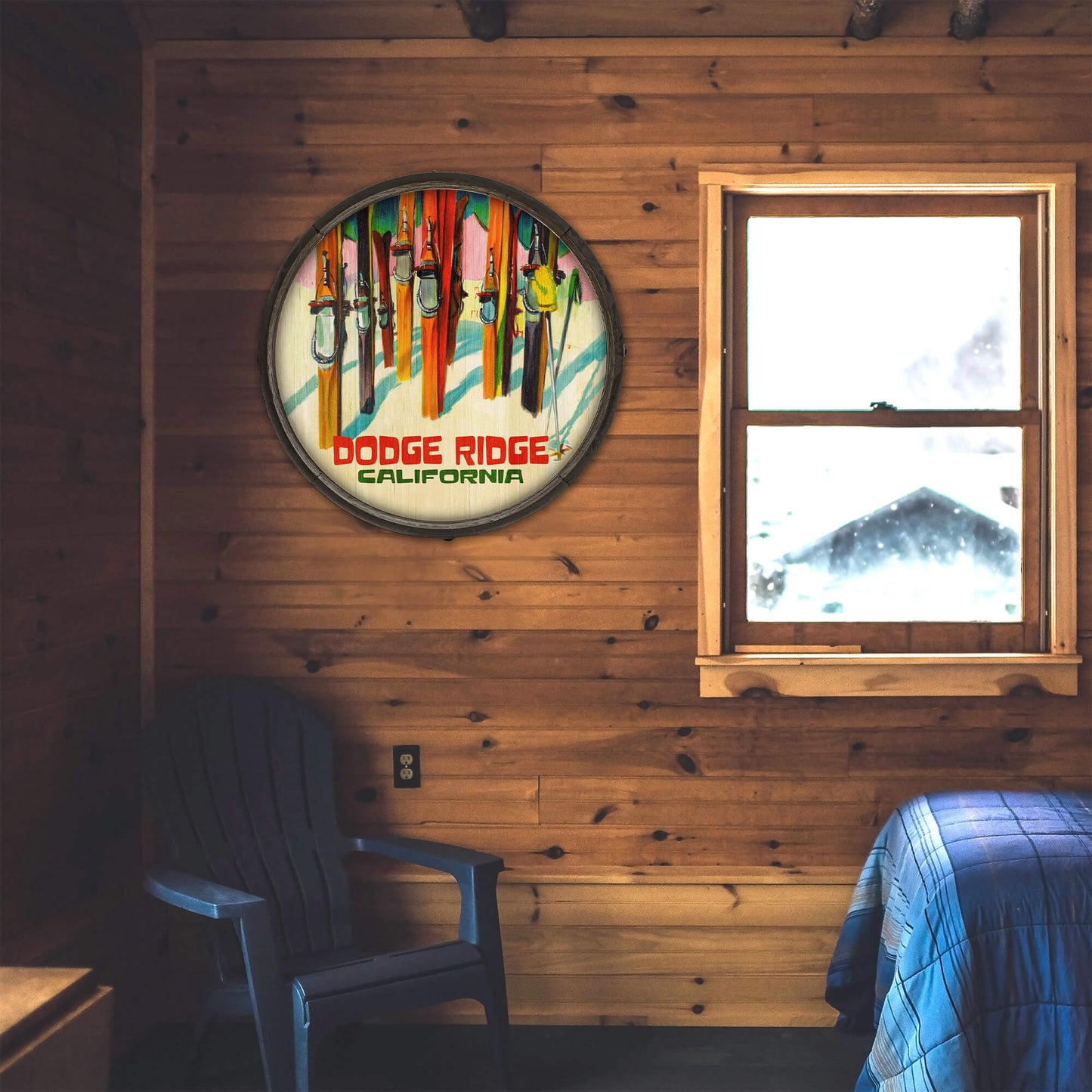 Sun, Snow, Slopes - Barrel End Wall Art