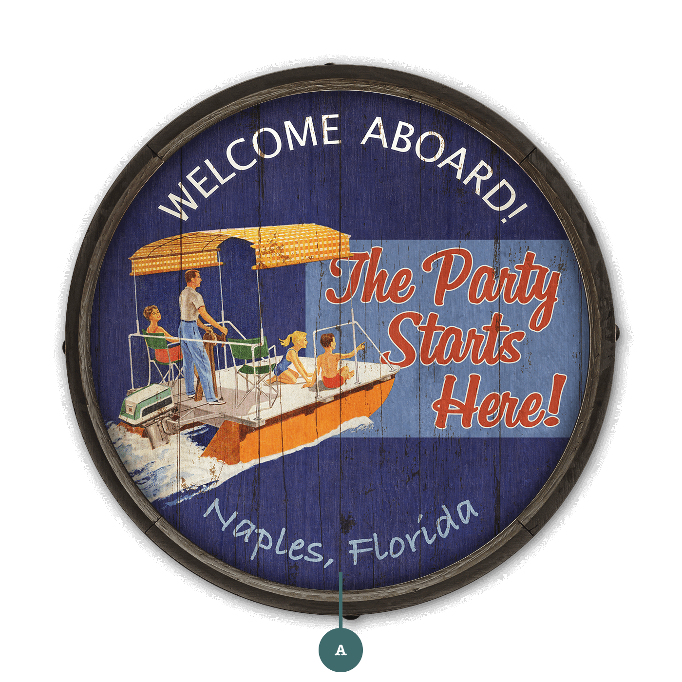 Welcome Aboard: Location Only - Barrel End Wall Art