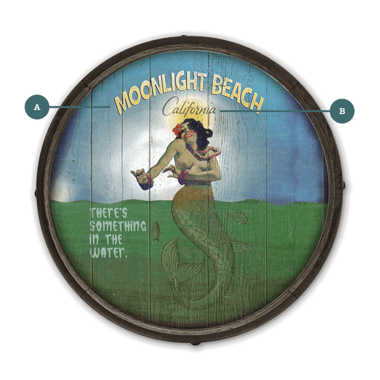 Mermaid Mystique at Moonlight (PG) - Barrel End Wall Art