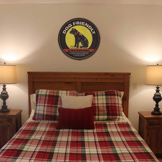 Dog Friendly Home - Barrel End Wall Art