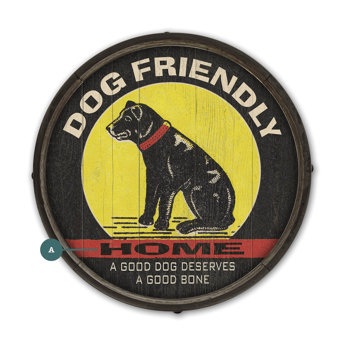 Dog Friendly Home - Barrel End Wall Art