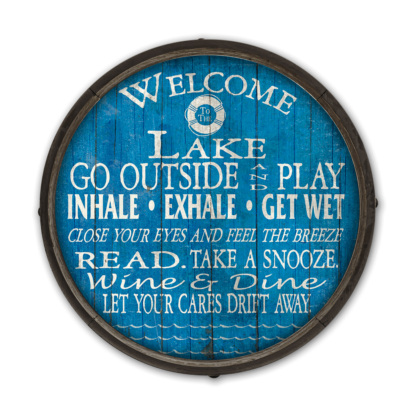 Welcome to the Lake: Generic - Barrel End Wall Art