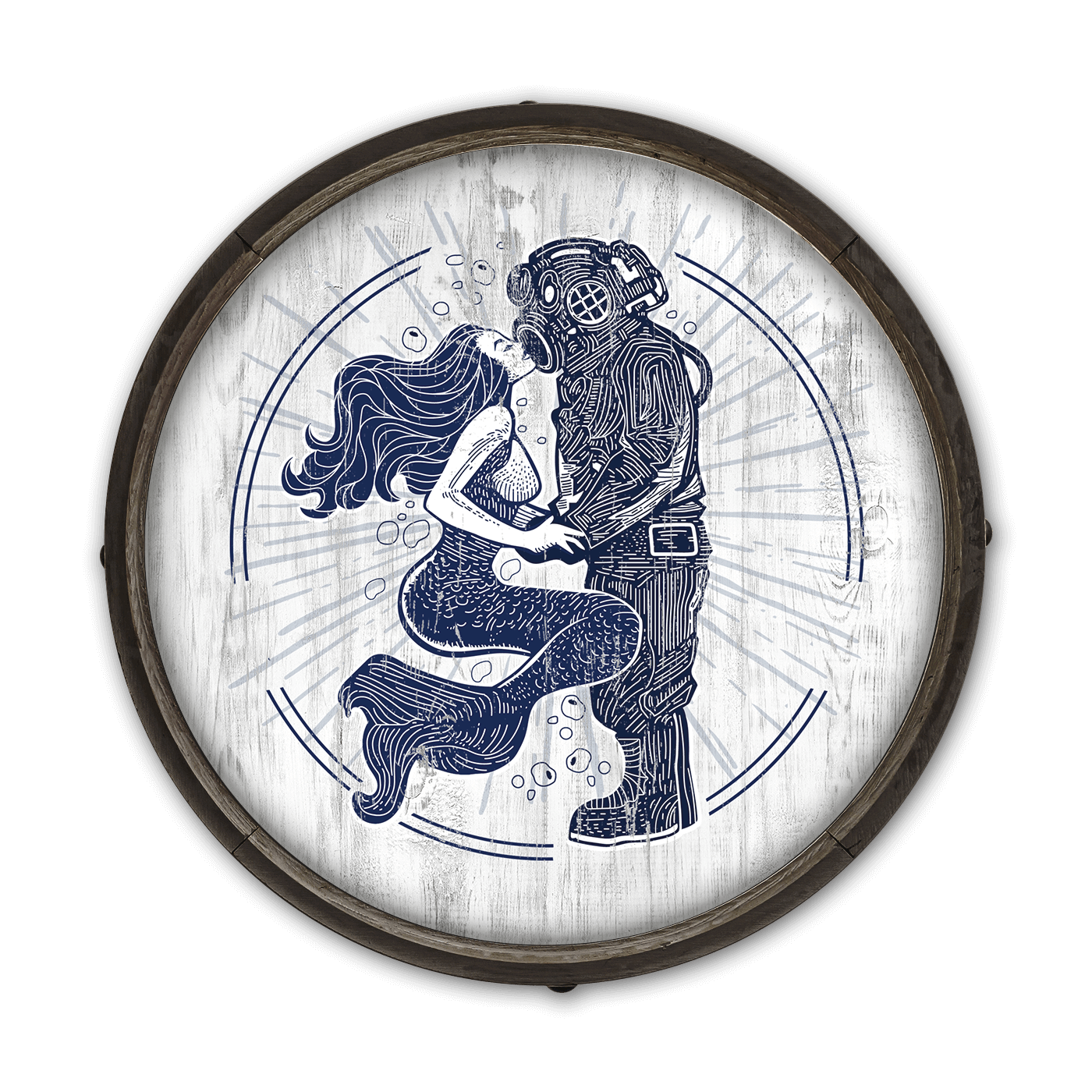 Mermaid Kisses: Generic - Barrel End Wall Art