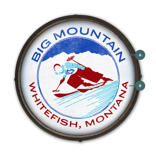 Alpine Rush Downhill Skier - Barrel End Wall Art