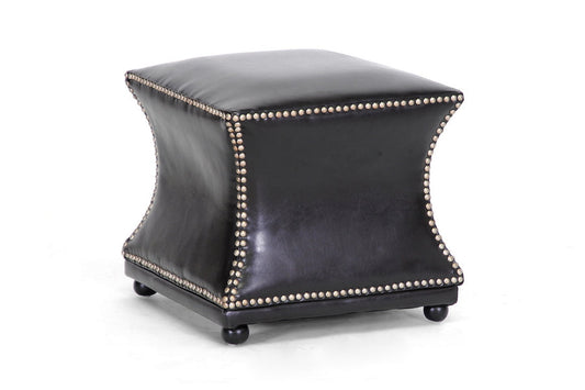 Baxton Studio Ellastone Dark Brown Modern Leather Ottoman