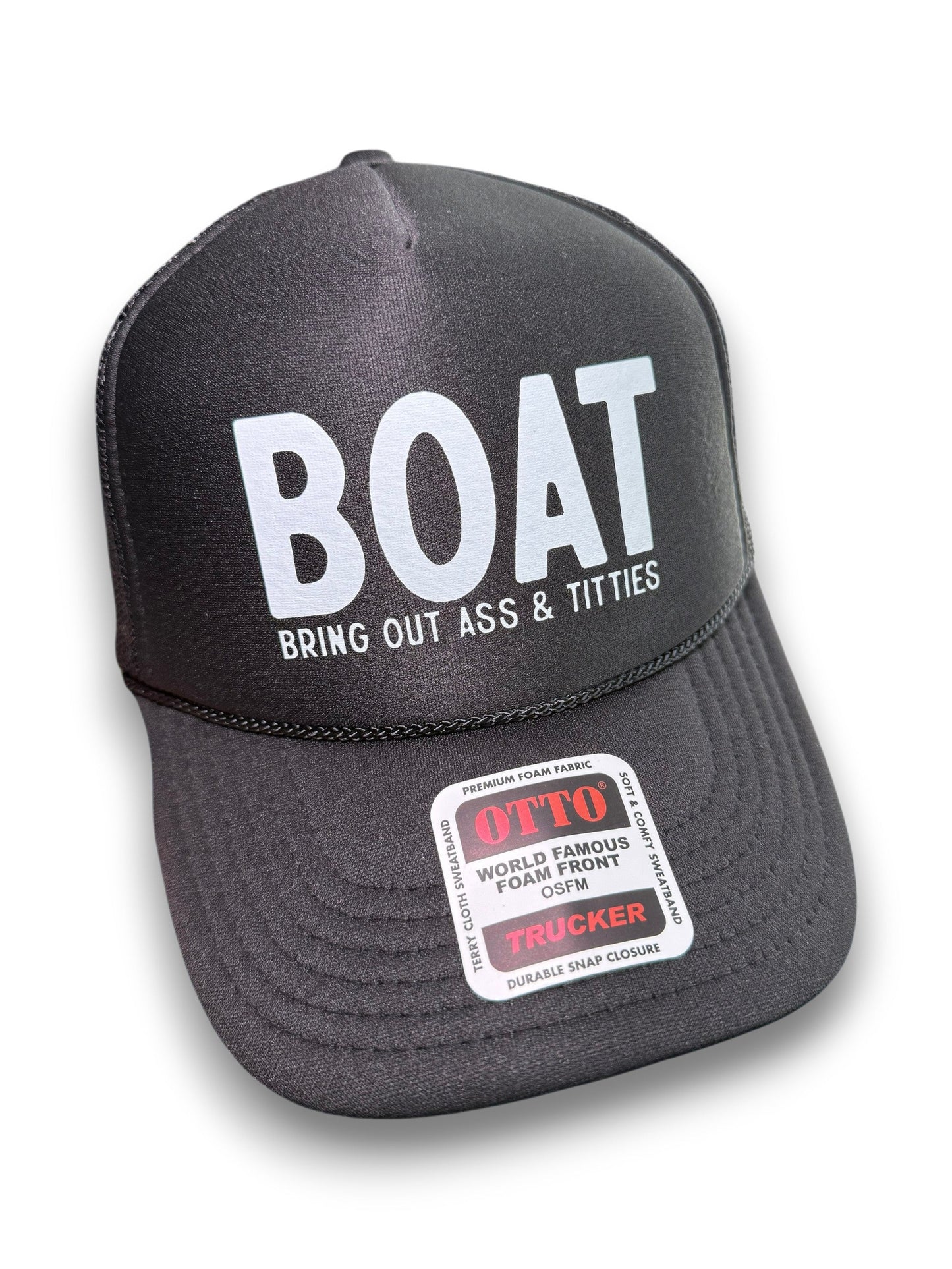 BOAT - Bring Out Ass & Titties Neon Adjustable Snapback Foam Trucker Hat by Luckless Outfitters