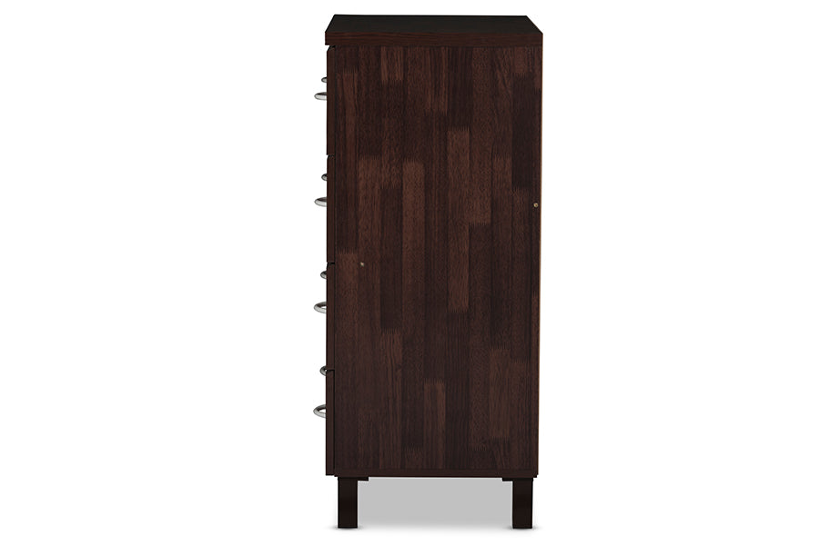 Baxton Studio Maison Modern and Contemporary Oak Brown Finish Wood 4-Drawer Storage Chest