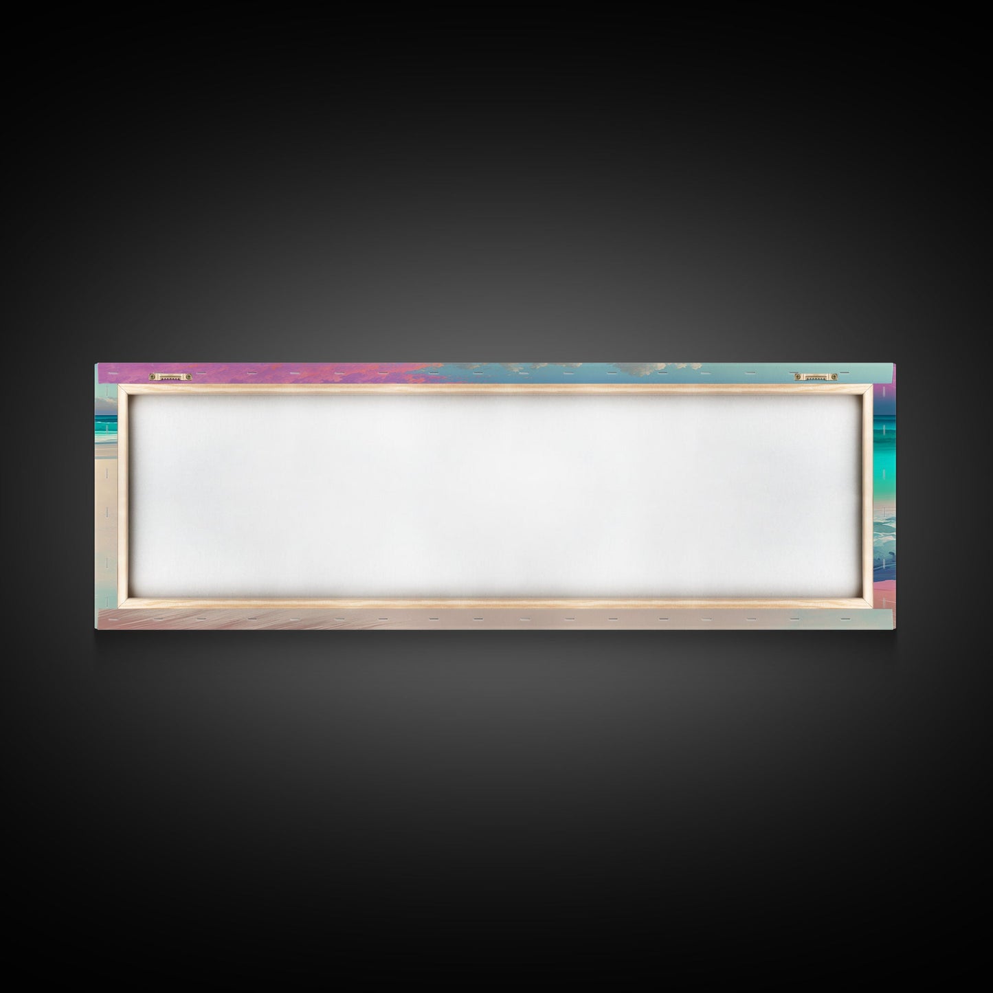 Panoramic Beach Sunset Framed Canvas Print - Perfect for Living Room, Bedroom, or Office Decor | Framed Wall Art, Blue Ocean and Sunset