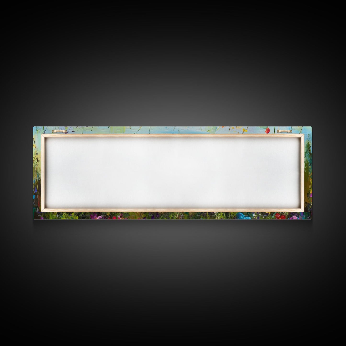 Framed Canvas Print of Original painting, Large wall art, Boho wall décor, Flower painting, Home decor, Modern art, Bedroom decor, Panoramic