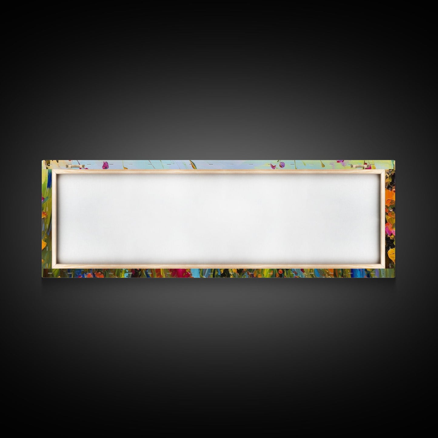 Framed Canvas Print of Original painting, Large wall art, Boho wall décor, Flower painting, Home decor, Modern art, Bedroom decor, Panoramic