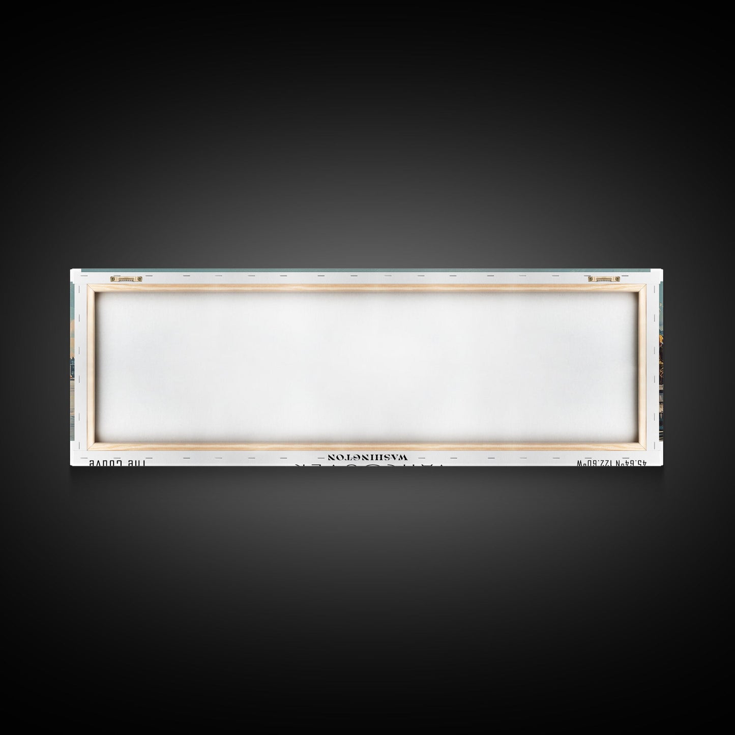 Vancouver Washington Panoramic Framed Canvas Print, Retro Style Wall Art, Unique Travel Poster, Artistic Living Room Decor, Office Gift Idea