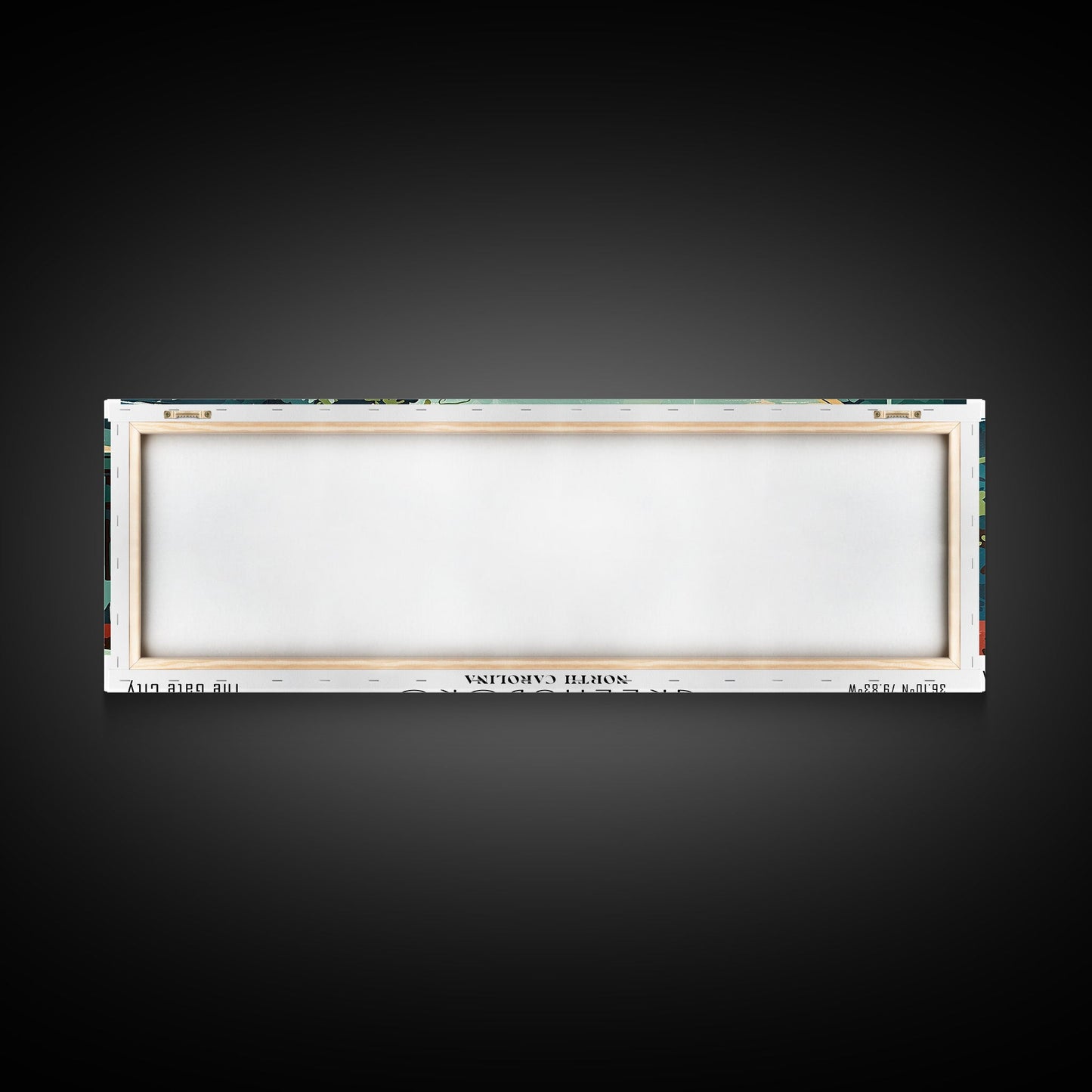 Greensboro North Carolina Panoramic Painting, Mid Century Modern Framed Canvas Print, Retro Pop Art Travel Poster, Wall Art, Living Room Decor, Office Art