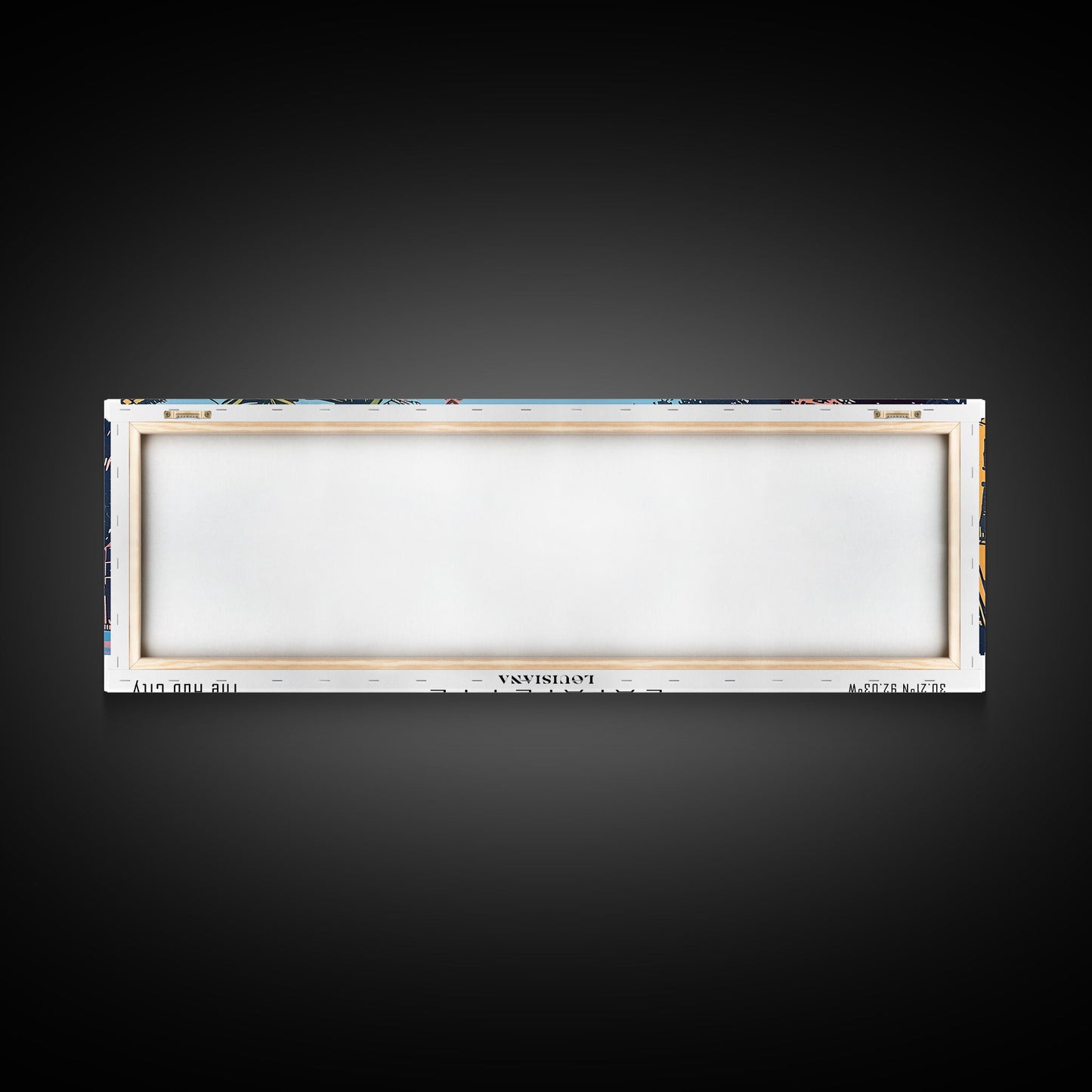 Lafayette Louisiana Panoramic Painting, Mid Century Modern Framed Canvas Print, Retro Pop Art Travel Poster, Home Wall Decor