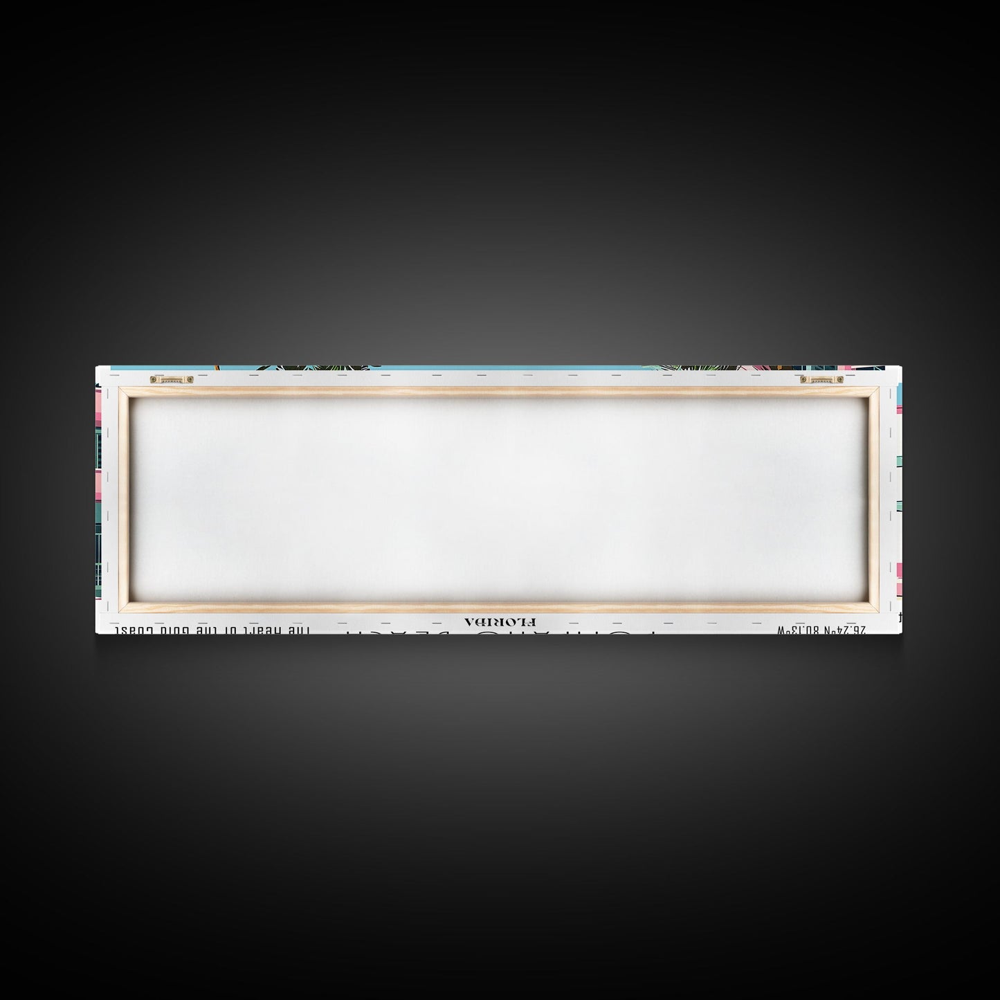 Pompano Beach Florida Panoramic Painting, Mid Century Modern Framed Canvas Print, Retro Pop Art Travel Poster, City Art, Office Wall Decor, Living Room Art