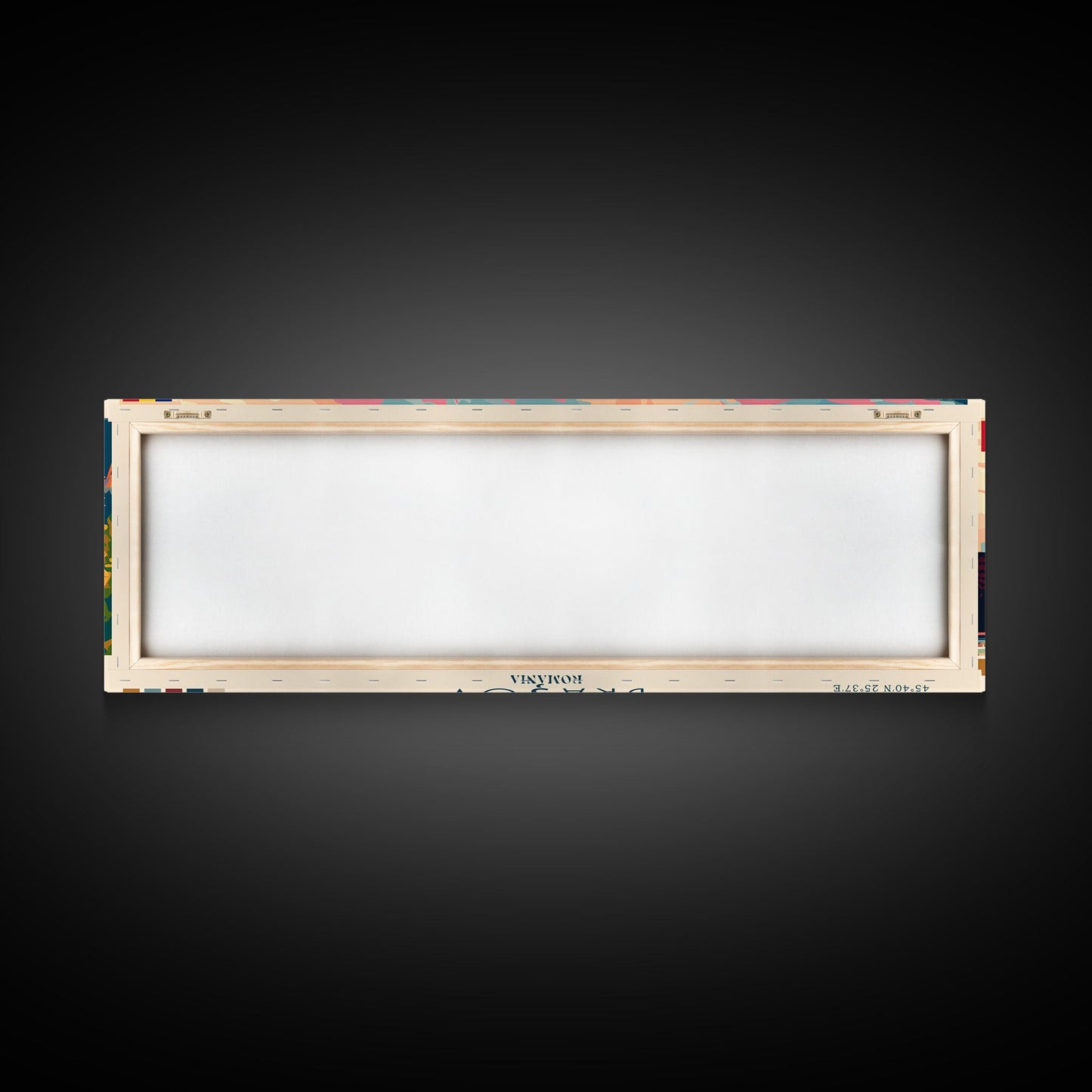Brasov Romania Panoramic Travel Poster, Framed Canvas Print or Metal Wall Art, Travel Art, Home Decor, Panoramic Painting, Midcentury Art