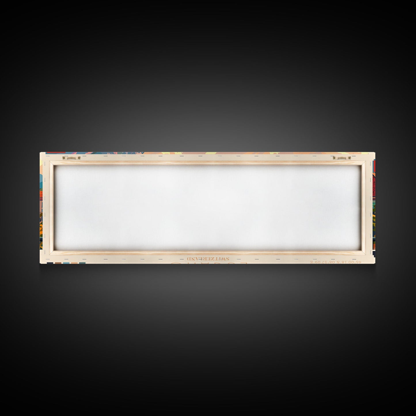 Lugano Switzerland Panoramic Travel Poster, Framed Canvas Print or Metal Wall Art, Travel Art, Home Decor, Panoramic Painting, Midcentury Art