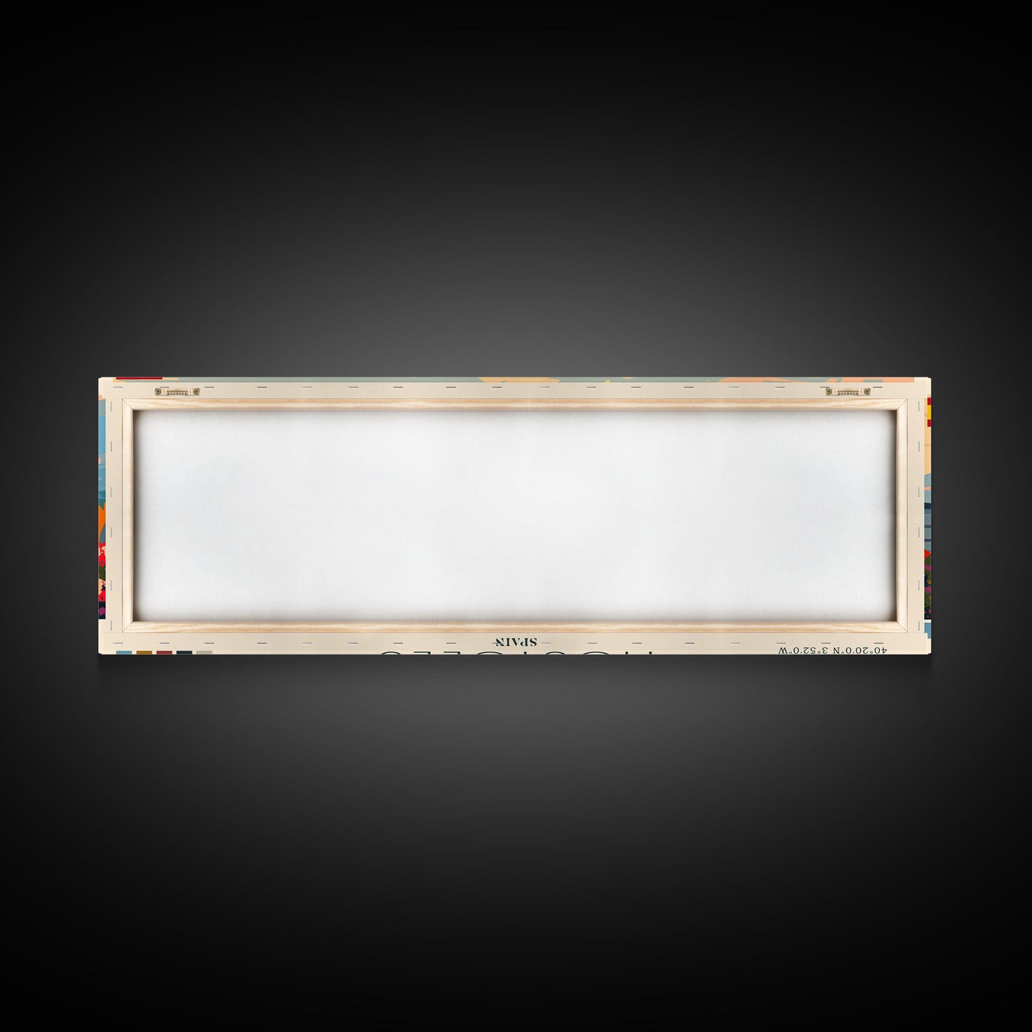 Mostoles Spain Panoramic Travel Poster, Framed Canvas Print or Metal Wall Art, Travel Art, Home Decor, Panoramic Painting, Midcentury Art