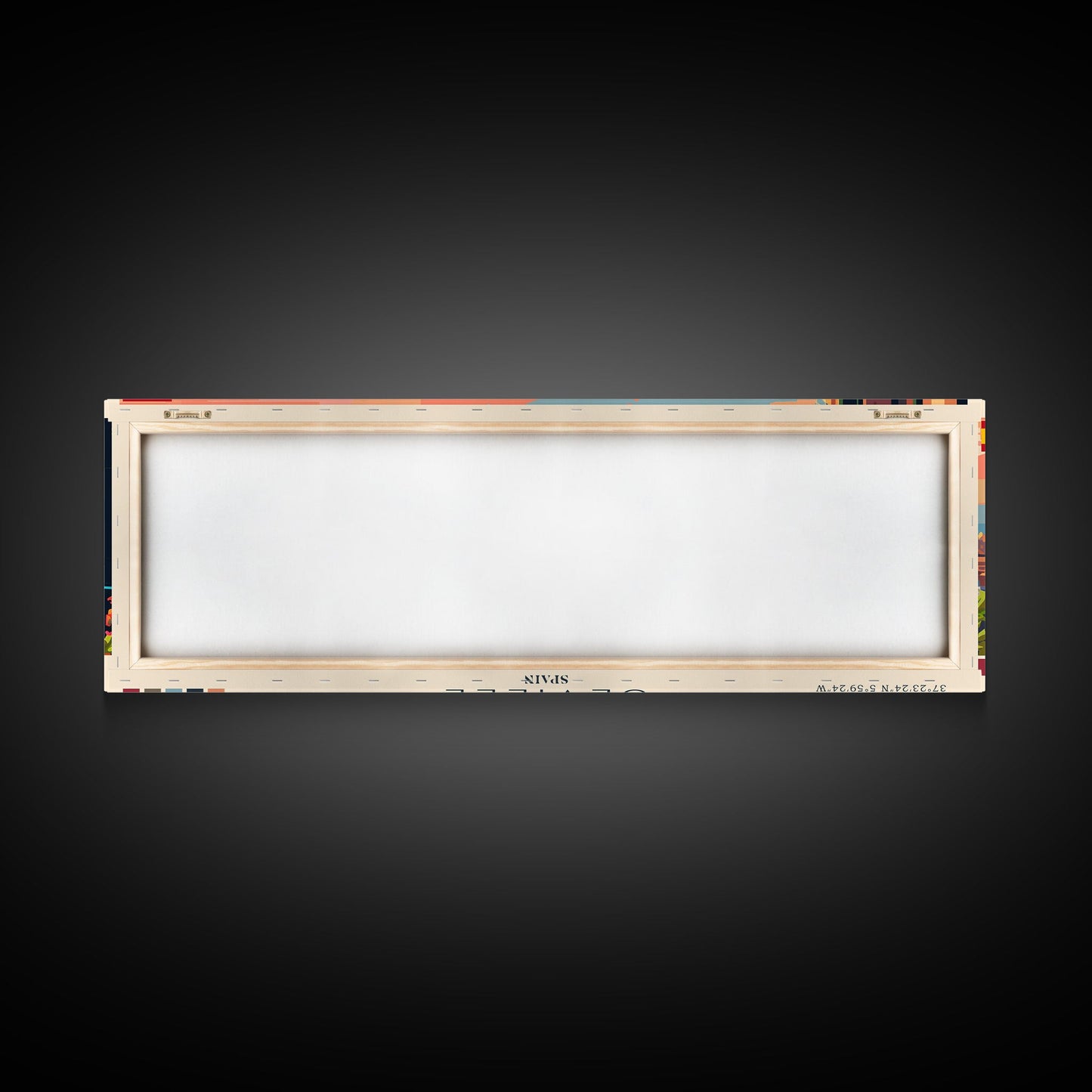 Seville Spain Panoramic Travel Poster, Framed Canvas Print or Metal Wall Art, Travel Art, Home Decor, Panoramic Painting, Midcentury Art