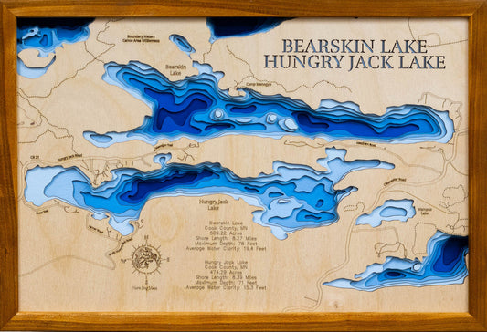 Bearskin Lake and Hungry Jack Lake in Cook County, Minnesota