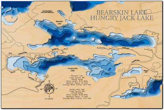 Bearskin Lake and Hungry Jack Lake in Cook County, Minnesota