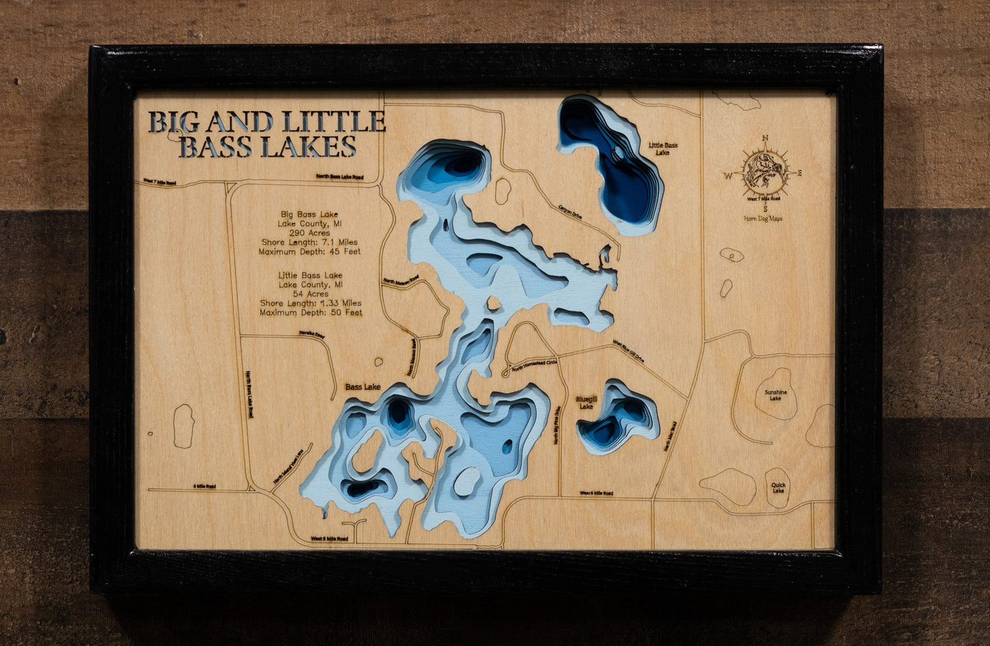 Big and Little Bass Lakes in Lake County, Michigan