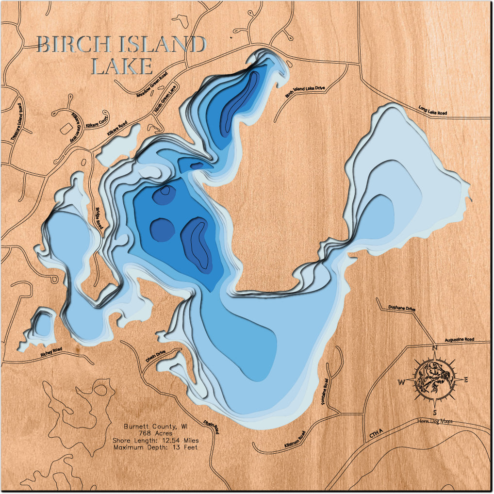 Birch Island Lake in Burnett County, Wisconsin