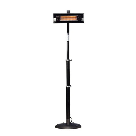 Black Powder Coated Steel Telescoping Offset Pole Mounted Infrared Patio Heater