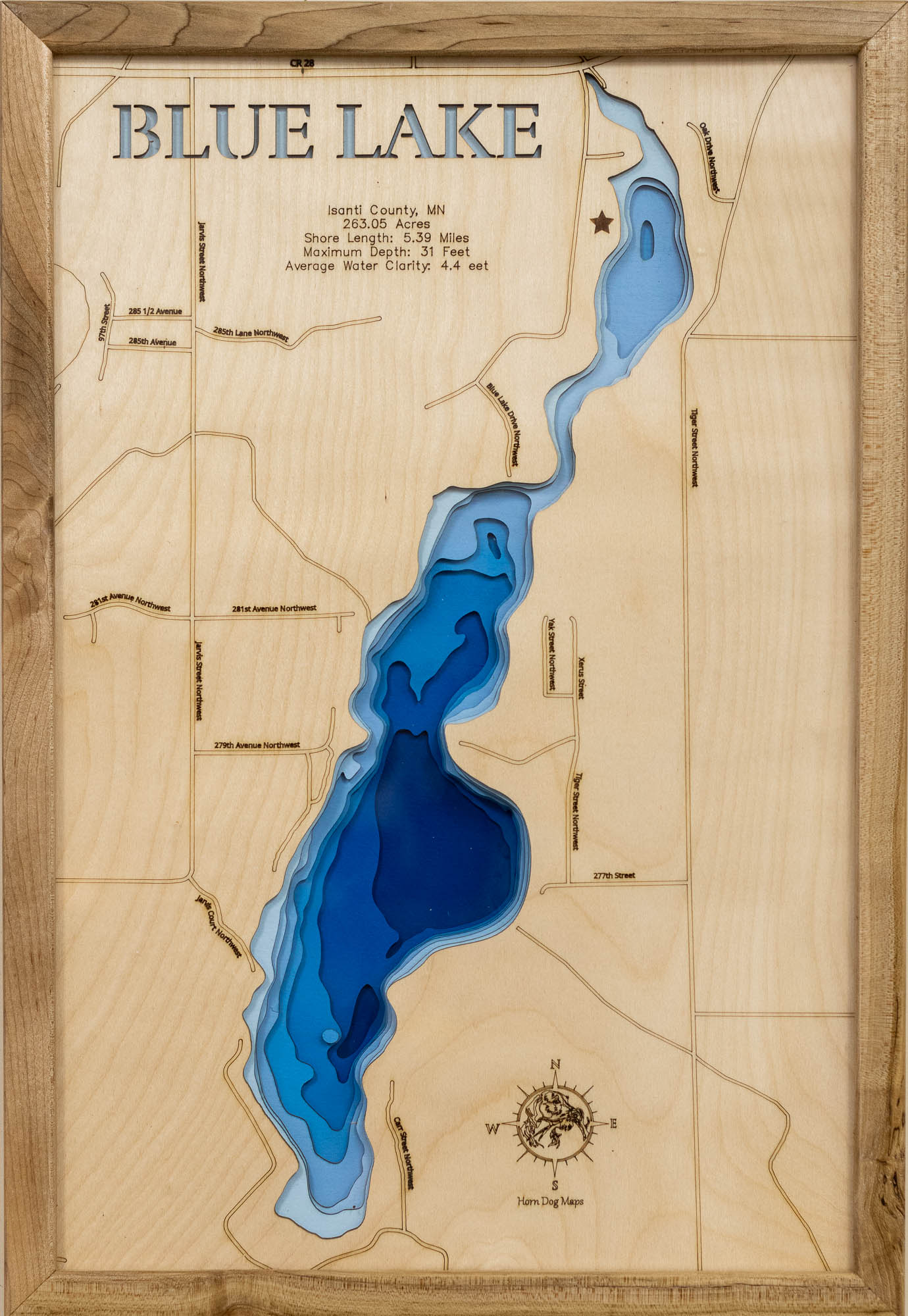 Blue Lake in Isanti County, Minnesota
