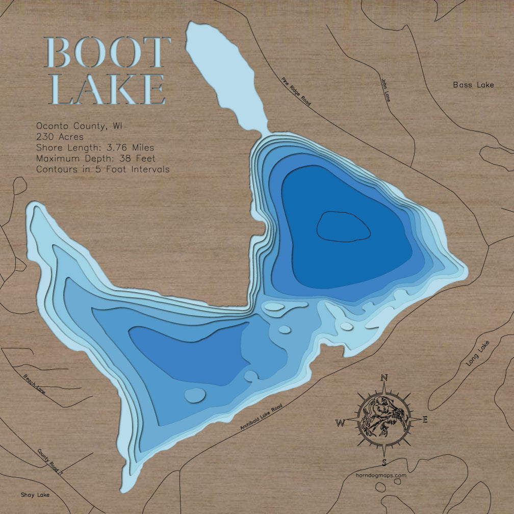 Boot Lake in Oconto County, Wisconsin