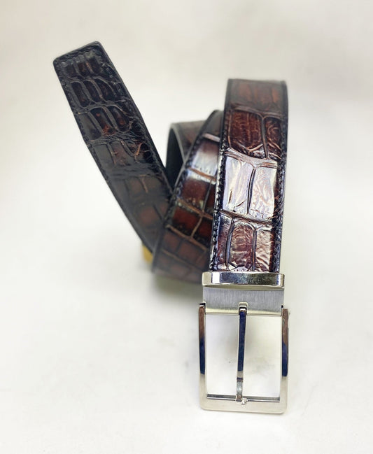 Maurice Custom Alligator Belt - Mahogany
