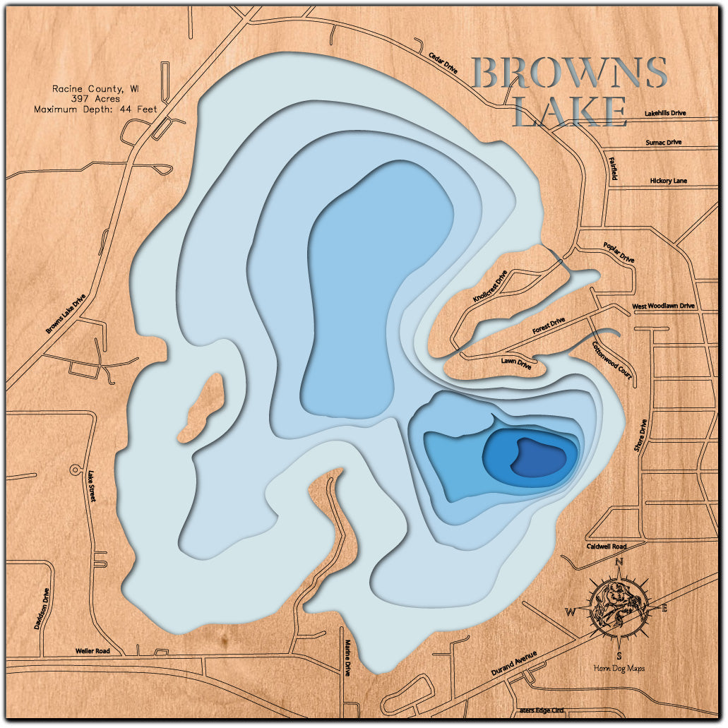 Browns Lake in Racine County, Wisconsin