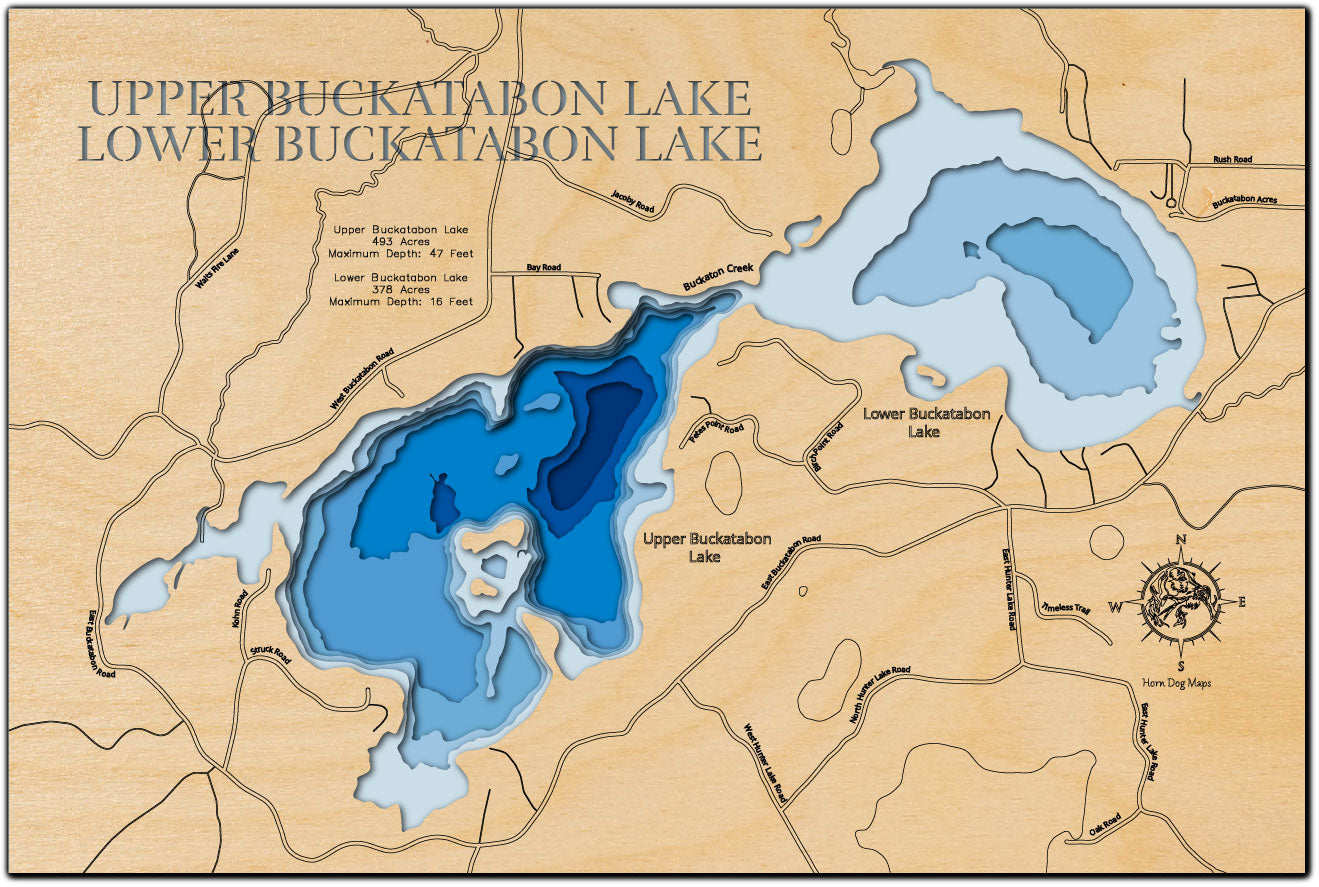 Upper and Lower Buckatabon Lakes in Vilas County, Wisconsin