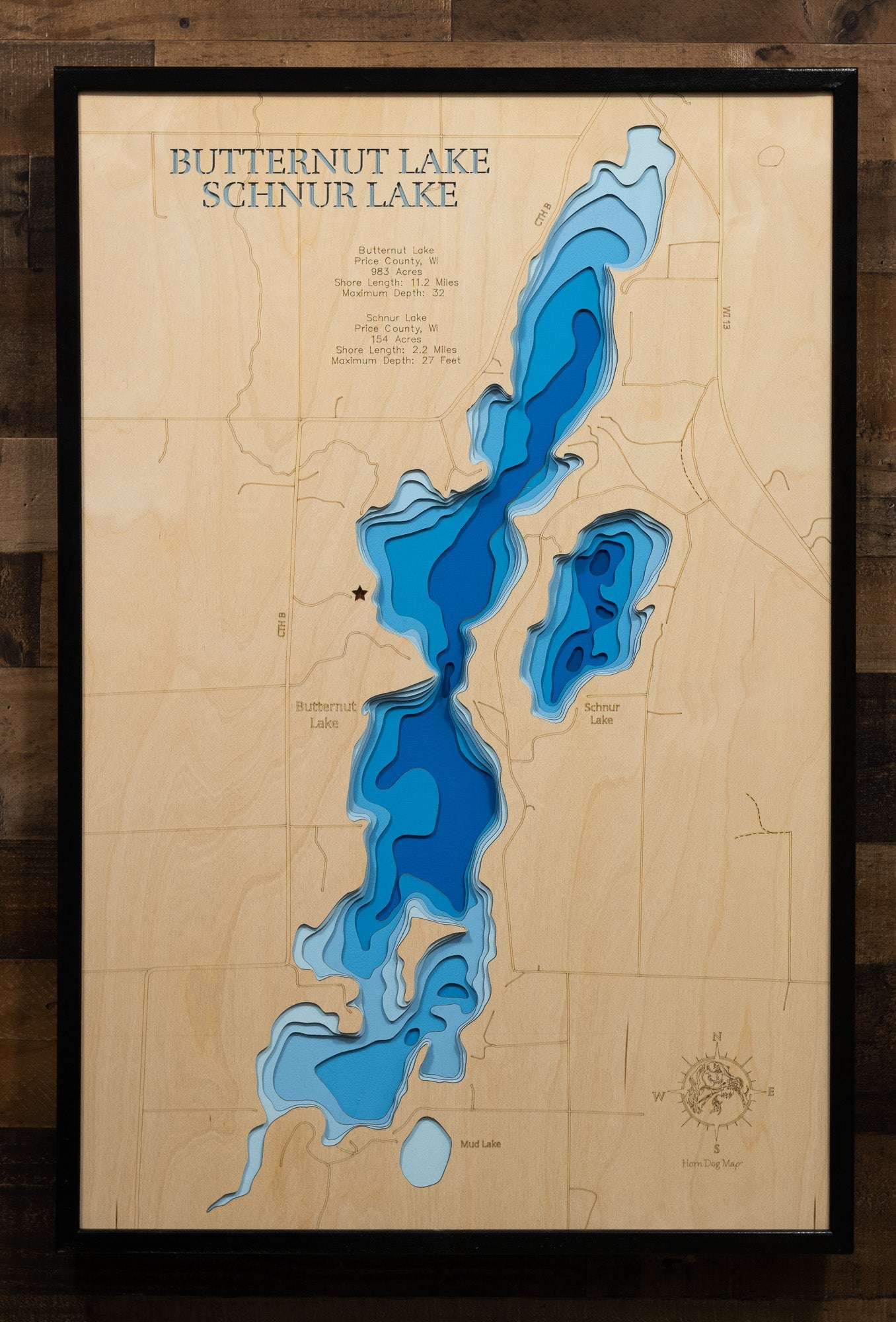 Butternut Lake and Schnur Lake in Price County, Wisconsin