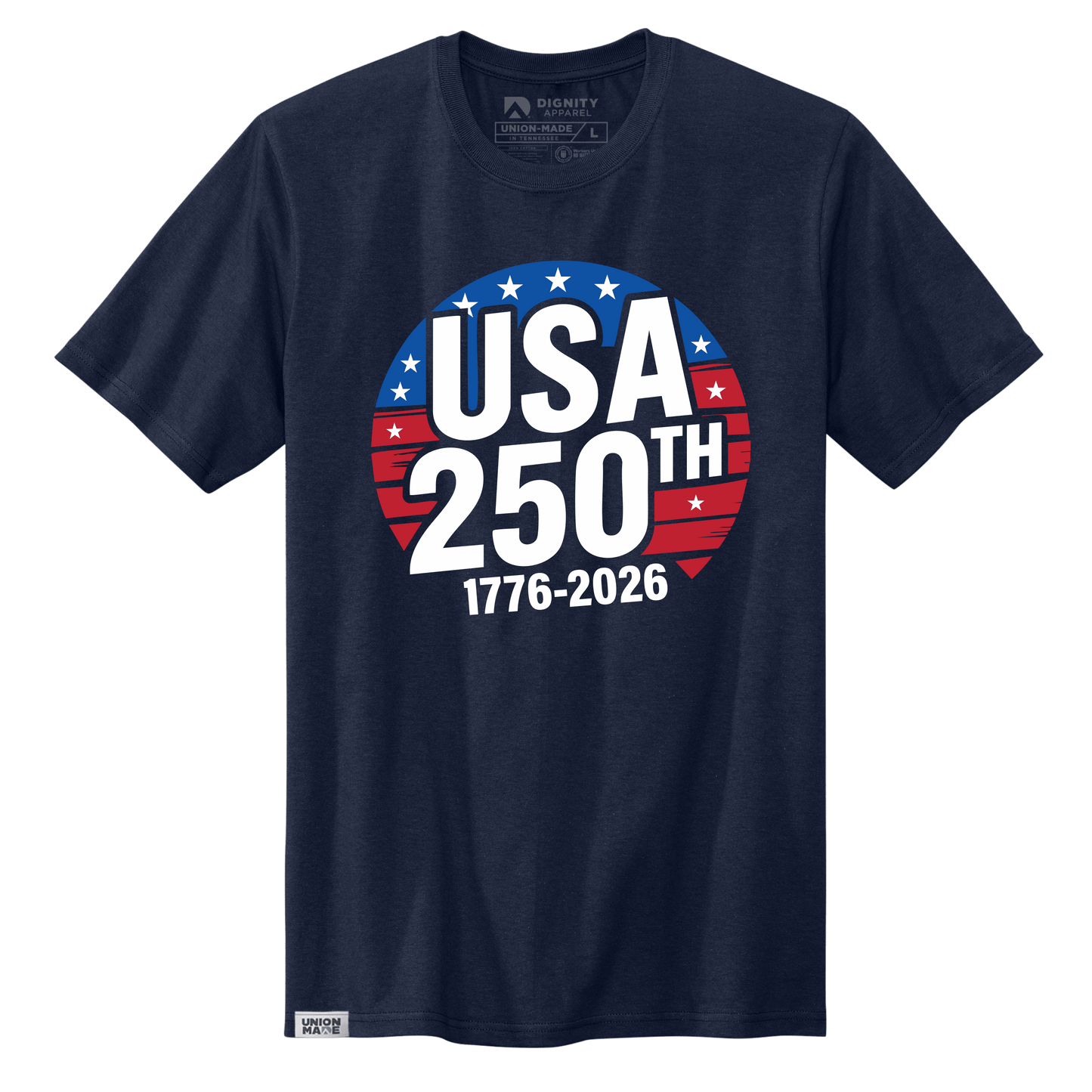 USA 250 Campaign Button Tee - Made in the USA