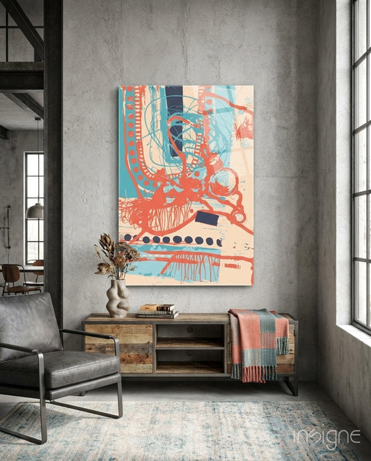 Abstract Colors Glass Wall Art
