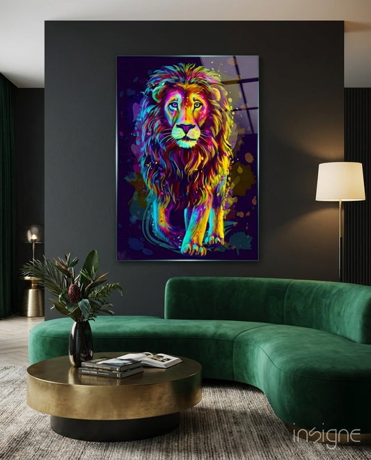 Lion Glass Wall Art