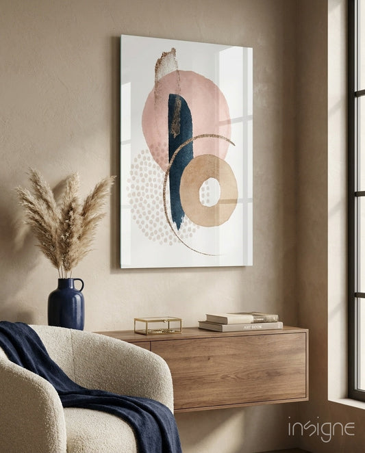 Abstract Shapes Glass Wall Art