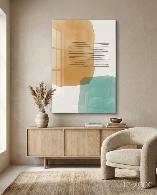 Abstract Shapes Glass Wall Art