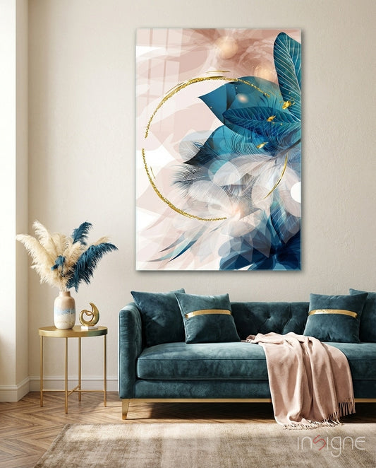 Abstract Flower Glass Wall Art