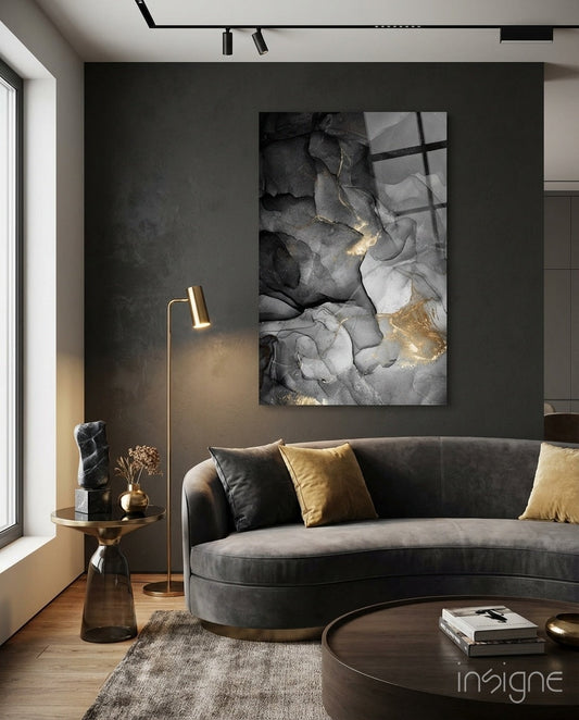 Abstract Depth Glass Wall Art
