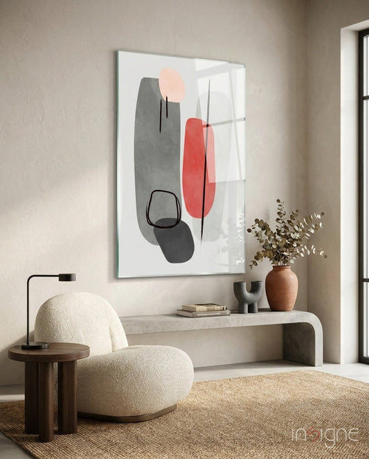 Abstract Shapes Glass Wall Art