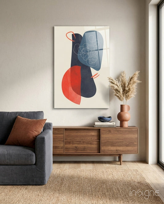 Abstract Shapes Glass Wall Art