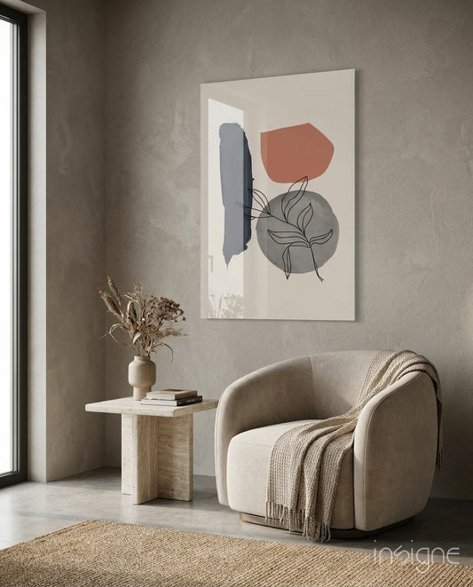 Abstract Shapes Glass Wall Art