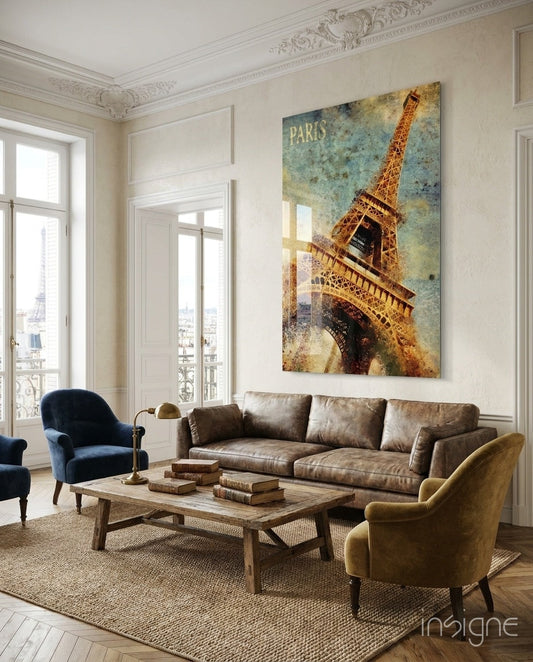 Eiffel Tower Glass Wall Art