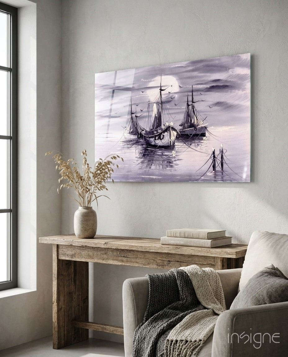 Ships Glass Wall Art