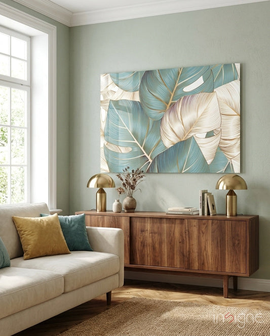 Leaves Glass Wall Art