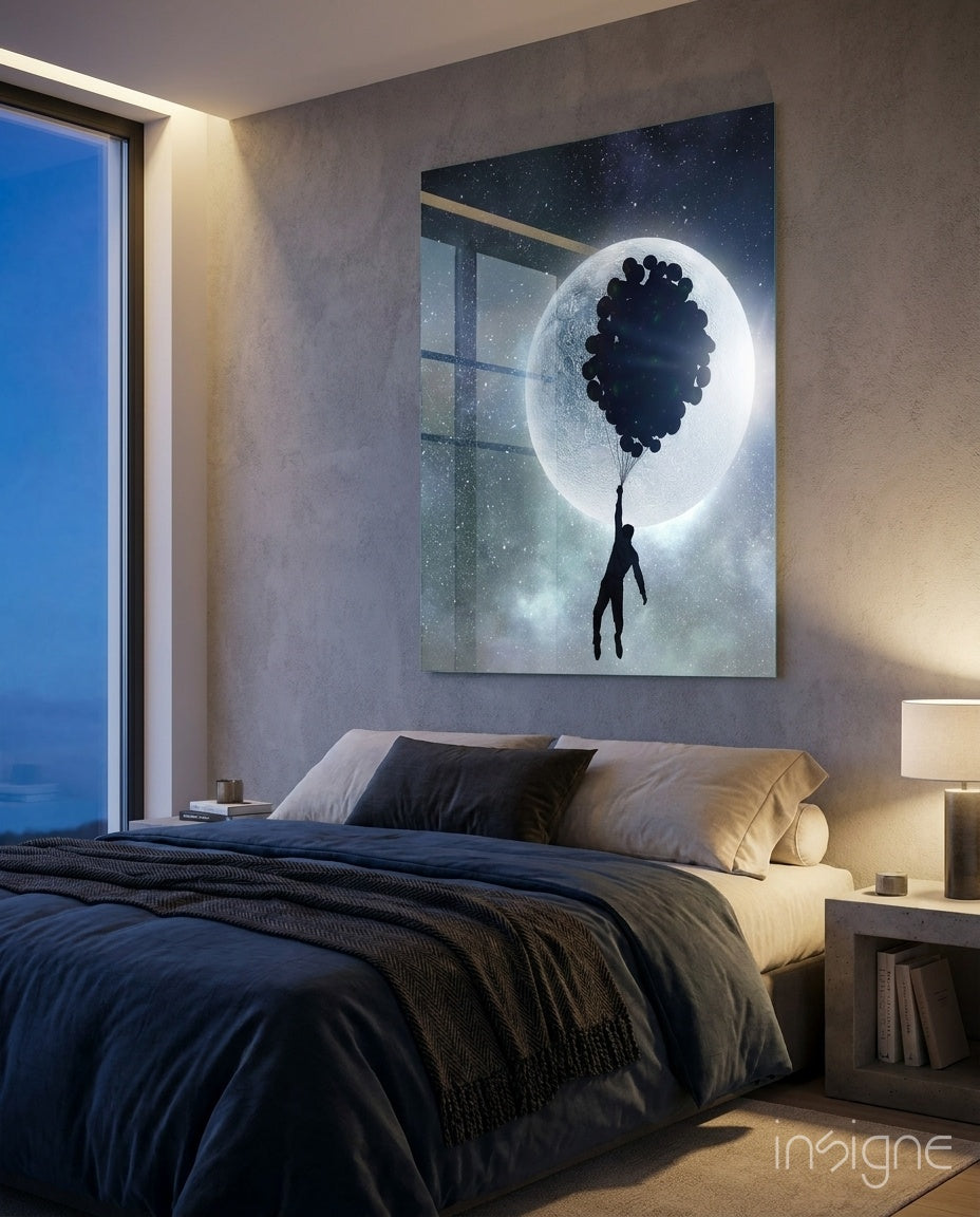 Hot Air Balloons Glass Wall Art